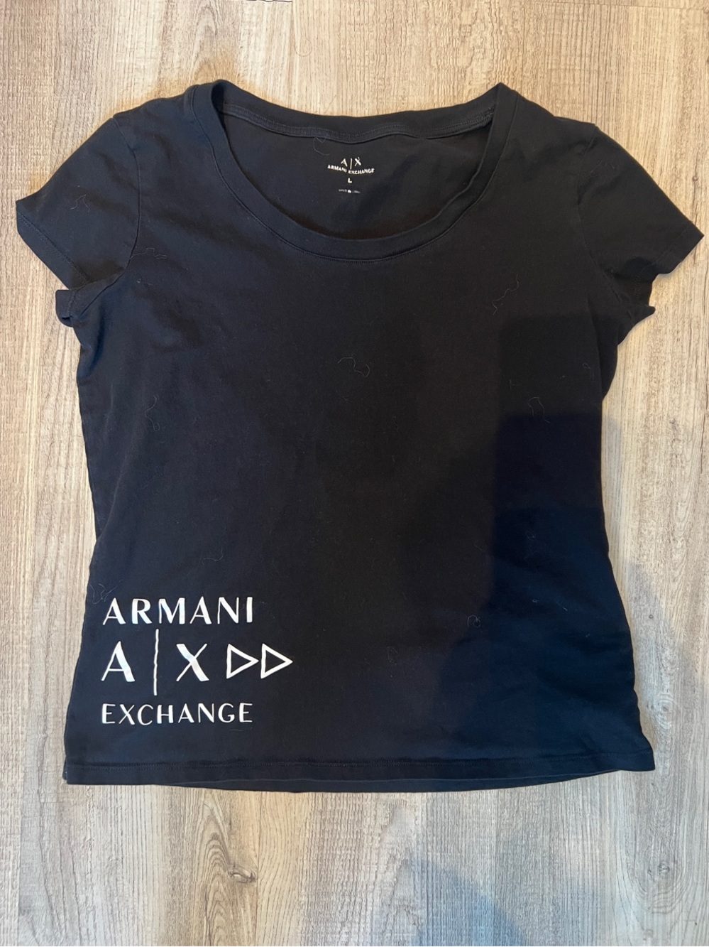 Armani Exchange Black Short-Sleeve Logo Tee